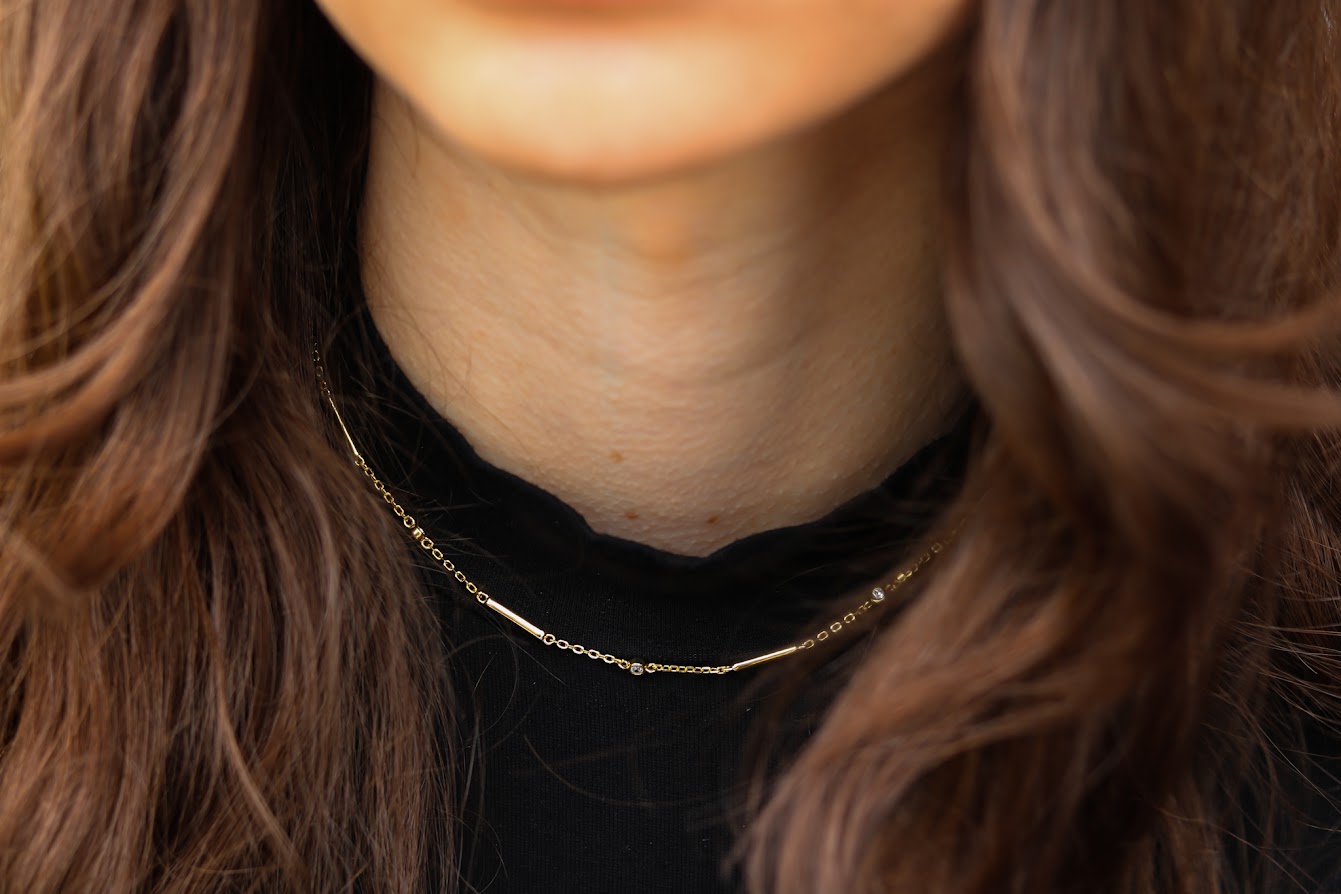 Thin Long Bar Necklace