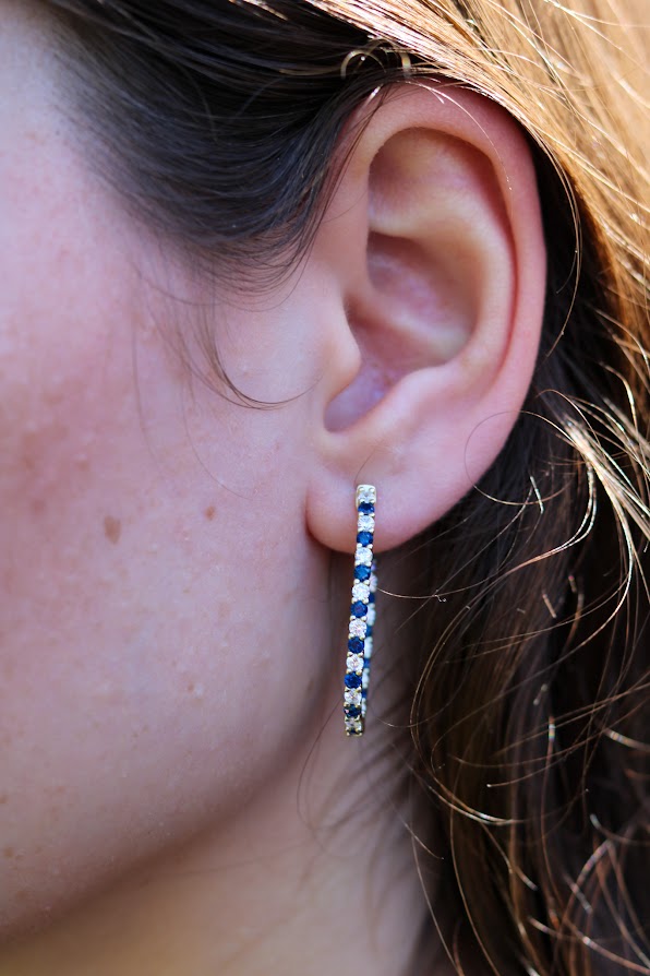 Dainty Oval Colored Hoops