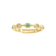 Link Chain Gemstone Ring