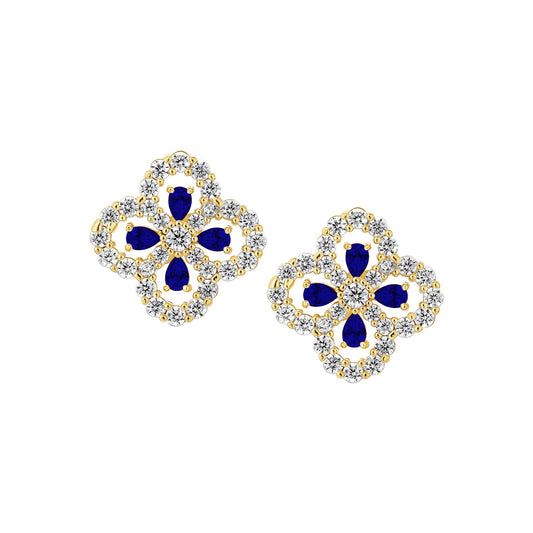 Four Stone Clover Stud Earring