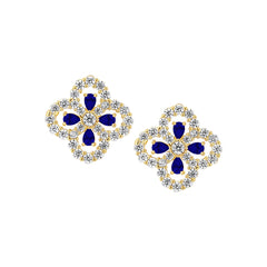Four Stone Clover Stud Earring