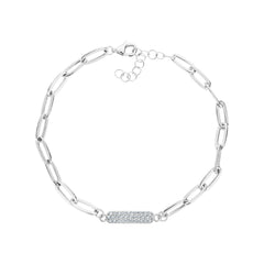 Rectangle Pave Link Bracelet