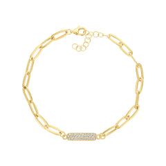 Rectangle Pave Link Bracelet