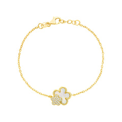 Double Floral Mother Of Pearl Bracelet