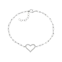 Classic Open Heart Link Bracelet