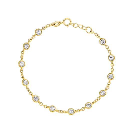 Single diamond by the yard bracelet