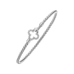 Textured Open Clover Bangle