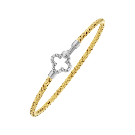 Textured Open Clover Bangle