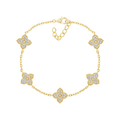 Floral Pave Bracelet