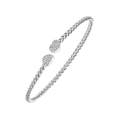 Textured Double Heart Bangle