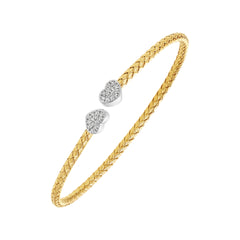 Textured Double Heart Bangle
