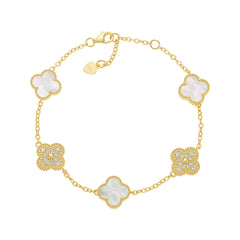 Small Pave Clover Bracelet