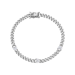 Side Heart Curb Chain Bracelet