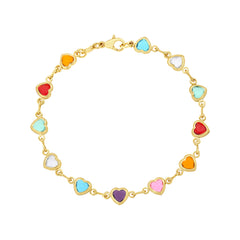 Rainbow Heart Bracelet