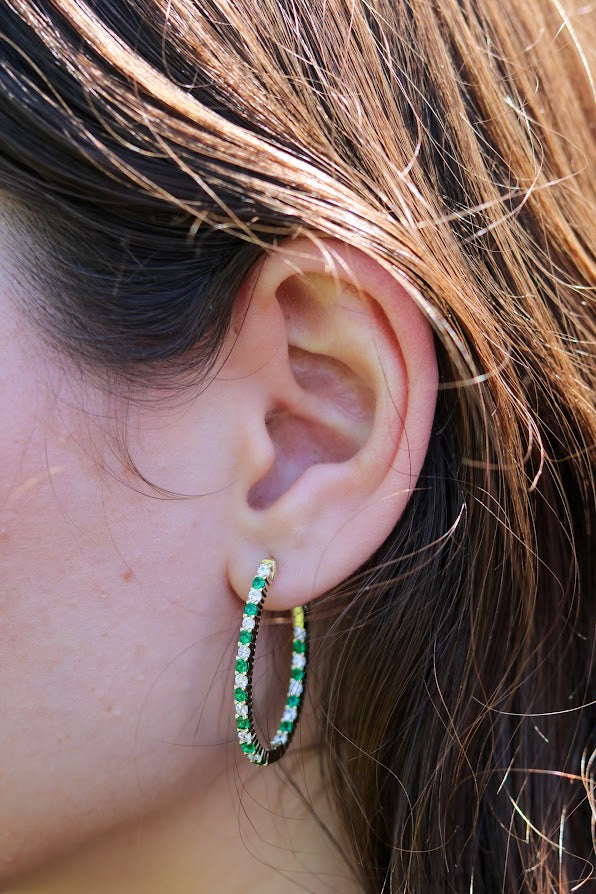 Dainty Oval Colored Hoops
