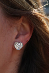 Lined Heart Studs