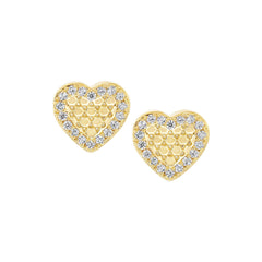 Honeycomb Heart Stud Earring