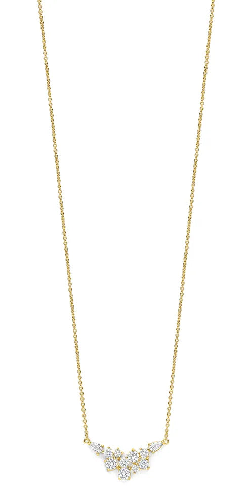 Mixed Stone Cluster Necklace