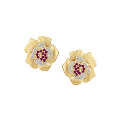 Ruffled Flower Stud Earring