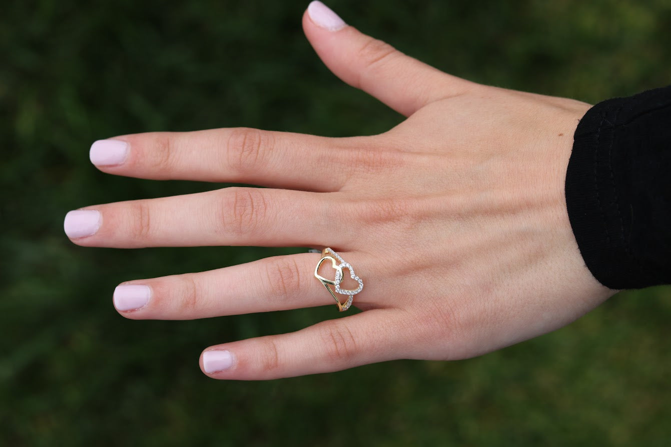 Up & Down Heart Ring