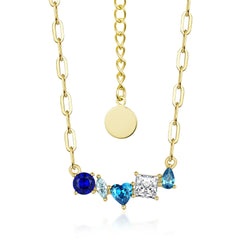 Multi Shape Link Bar Necklace