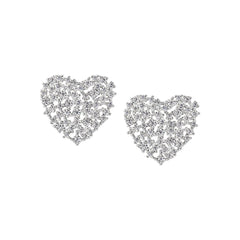 Oversized Crushed Heart Studs