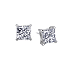 Solitaire Square Stud Earrings