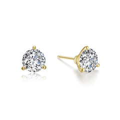 3 Prong Solitaire Stud Earrings