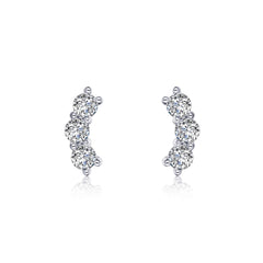 3-Stone Stud Earrings