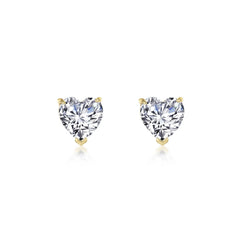 3.5 CTW Heart Solitaire Stud Earrings