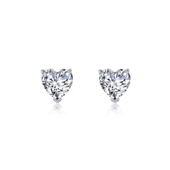 3.5 CTW Heart Solitaire Stud Earrings