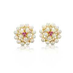 Pearl Stone Cluster Stud