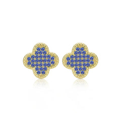 Flush Pave Clover Studs
