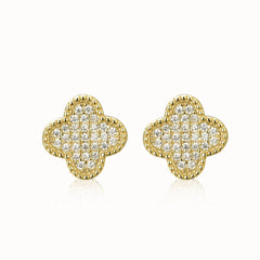 Flush Pave Clover Studs