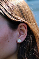 Small Pave Disc Studs