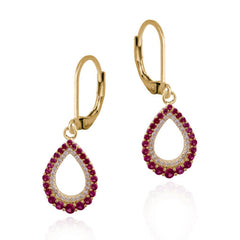 Open Colored Teardrop Earrings