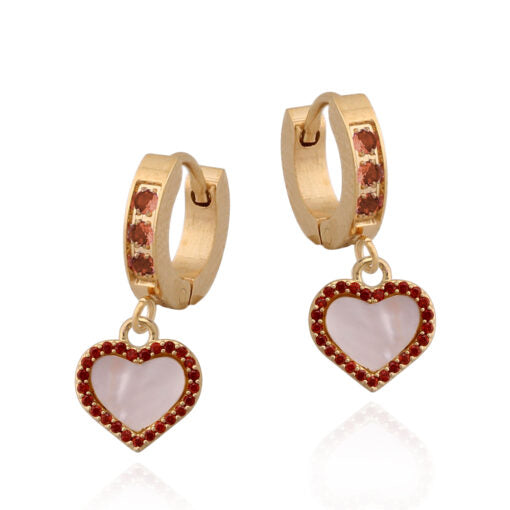 Ruby Mother Of Pearl Earrings