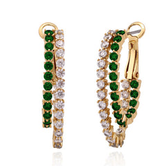 Double Three-Prong Huggie Earring