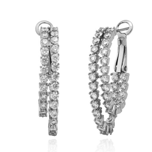 Double Three-Prong Huggie Earring