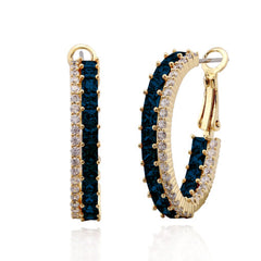 Square Stones Hoop Earring