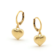 Brushed Heart Earrings