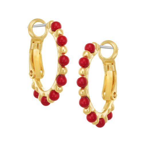 Pearl and Gold Rounded Huggie Earring