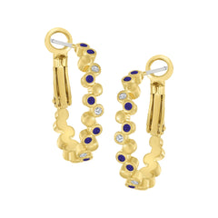 Fine Dotted Oval Huggie Earring