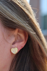 Lined Heart Studs
