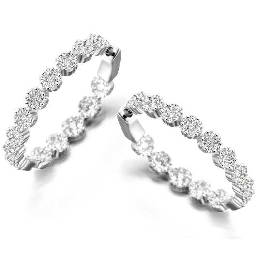Pave Floral Hoops
