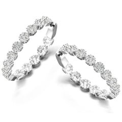 Pave Floral Hoops
