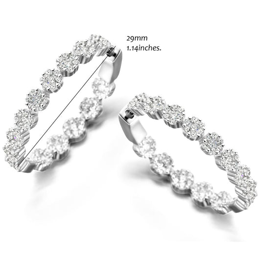 Pave Floral Hoops