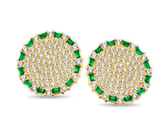 Outer Baguette Circular Studs