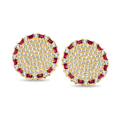 Outer Baguette Circular Studs