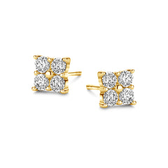 Squared Four Stone Studs
